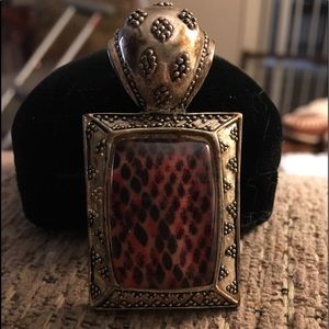 Silver snakeskin pendant